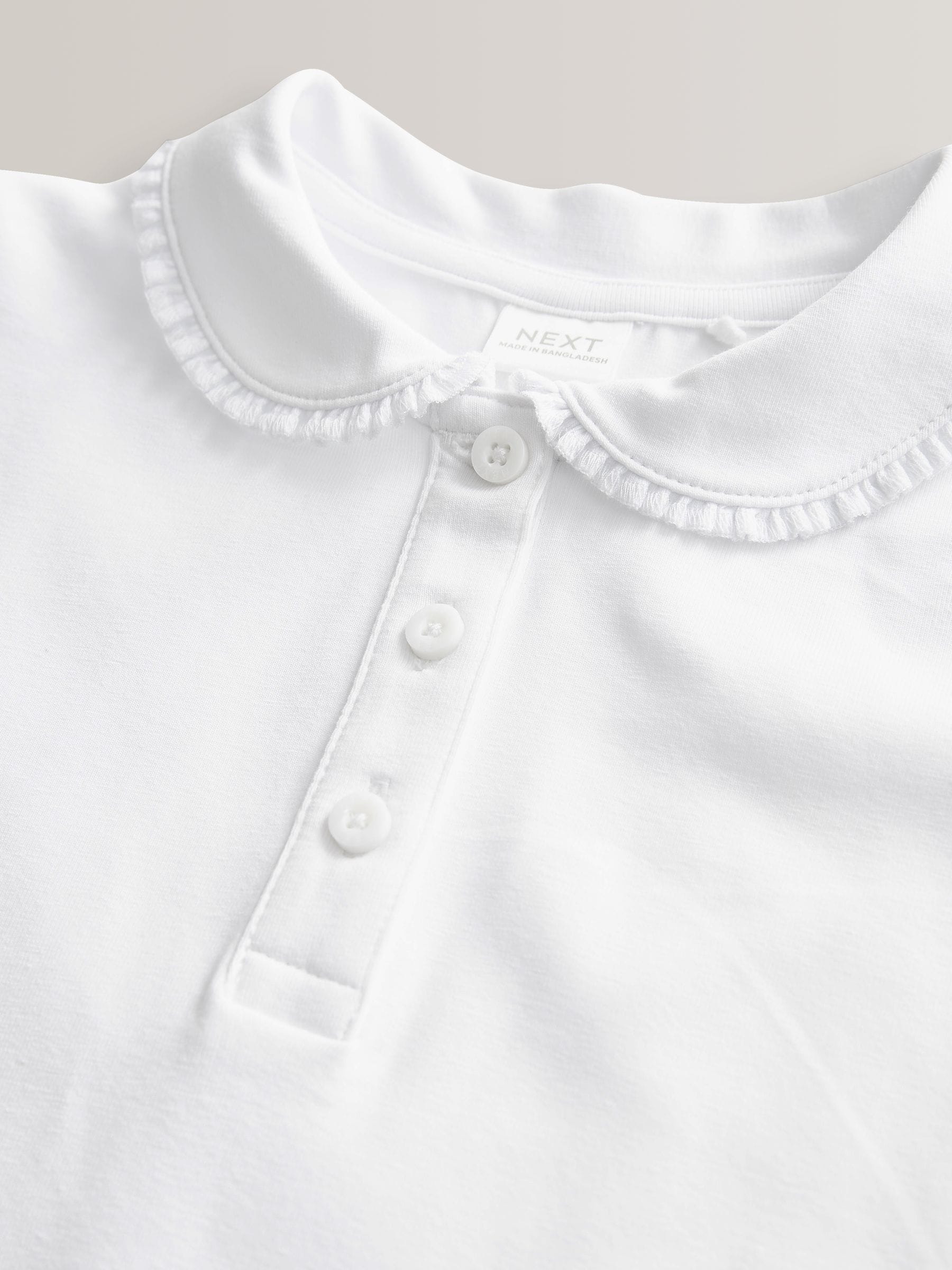 Dsiney Kidz - White Girls Cotton Stretch Frill Collar School Polo Tops 2 Pack (3-16yrs) image 8