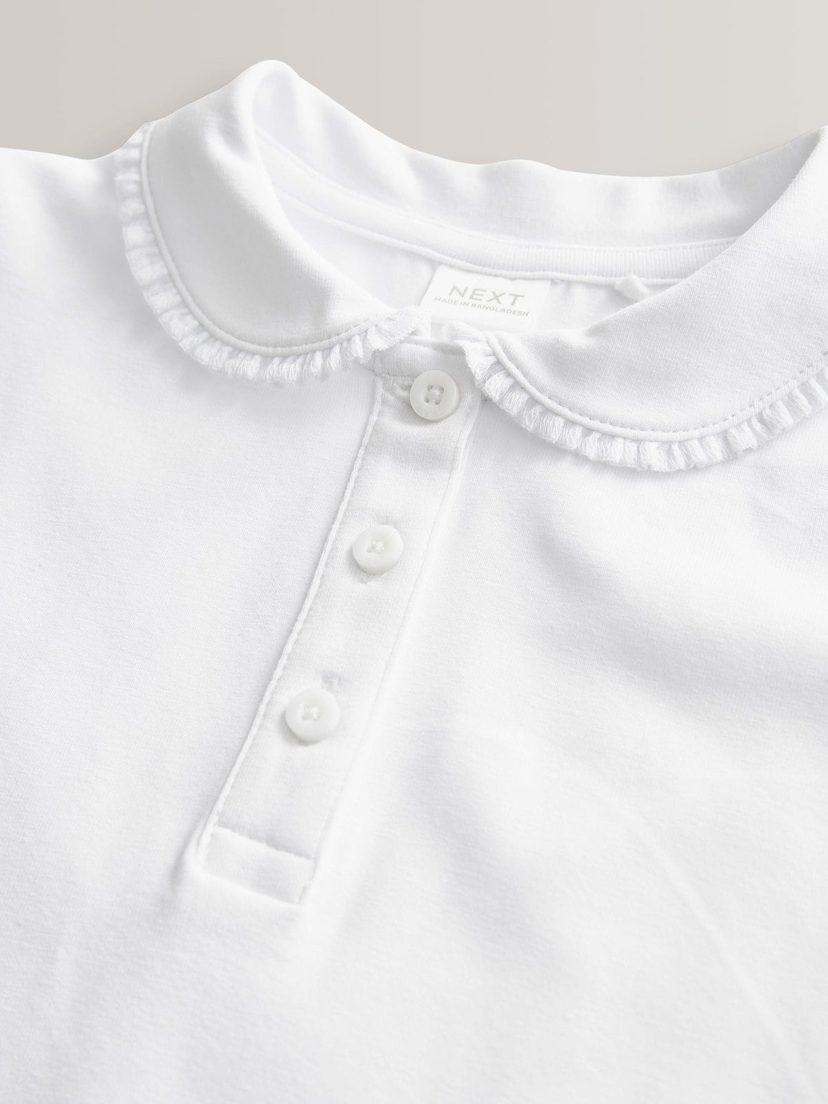 Dsiney Kidz - White Girls Cotton Stretch Frill Collar School Polo Tops 2 Pack (3-16yrs) image 8