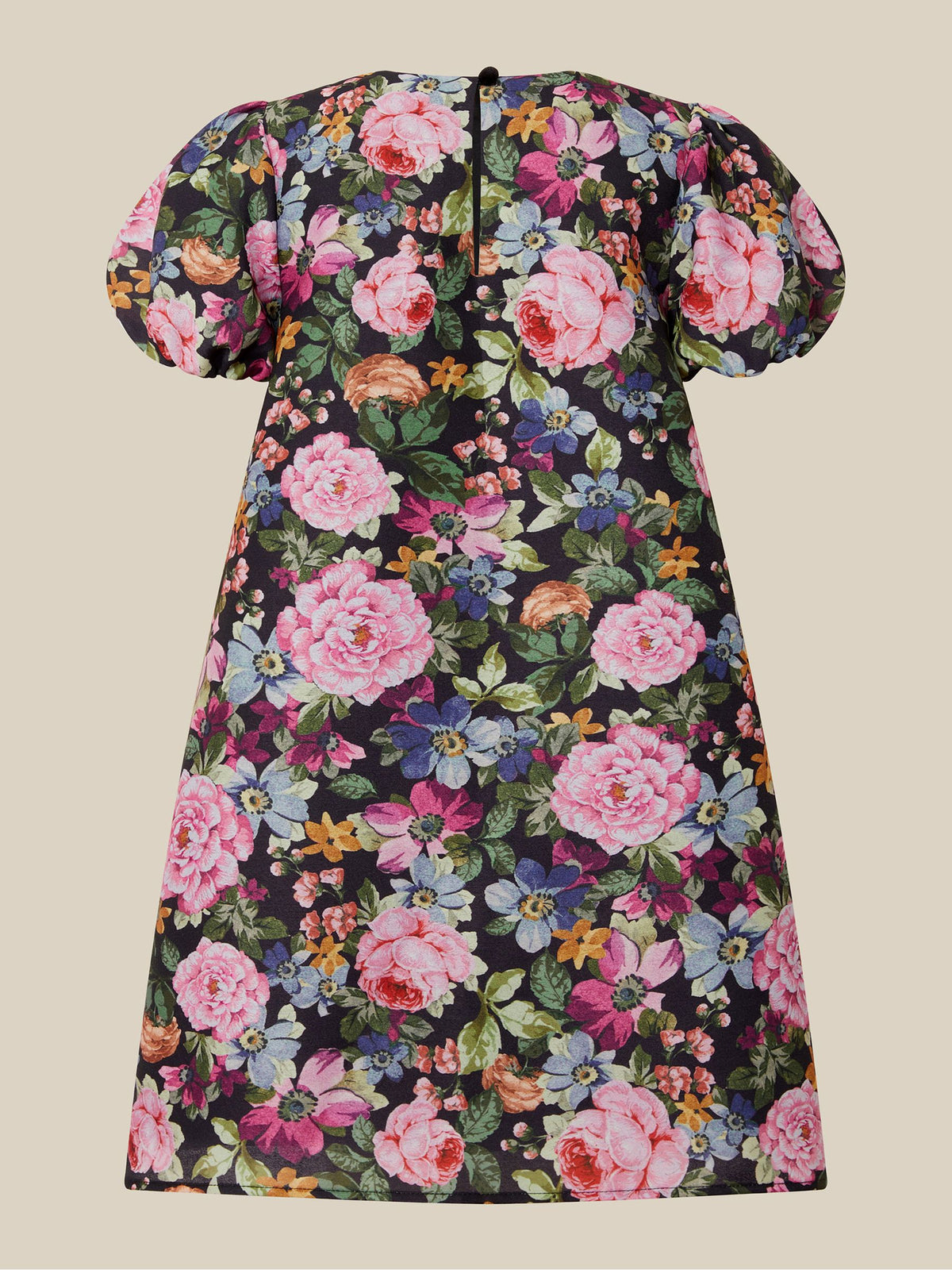 Monsoon Black x Queens of Archive Edie Velvet Bow Floral Print Party Dress - image 4