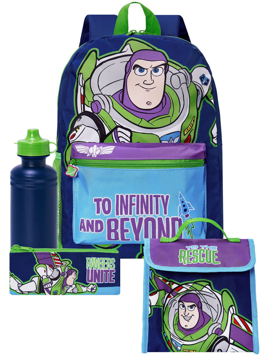 Character Blue Disney Toy Story Buzz Lightyear Backpack, Lunchbag, Water Bottle And Pencil Case Set 4 Piece image 1
