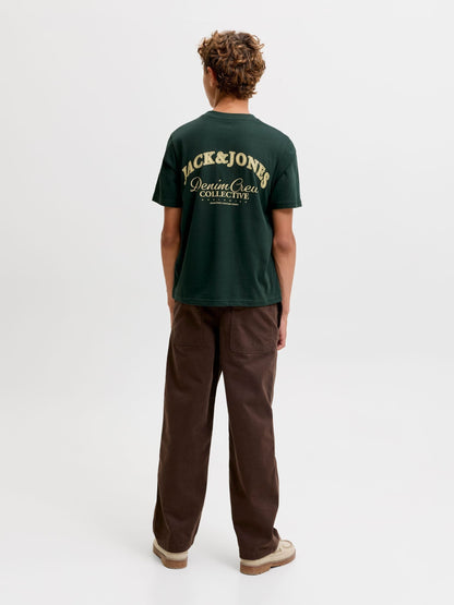 Dsiney Kidz - JACK & JONES JUNIOR Dark Green Logo Back Print T-Shirt image 3