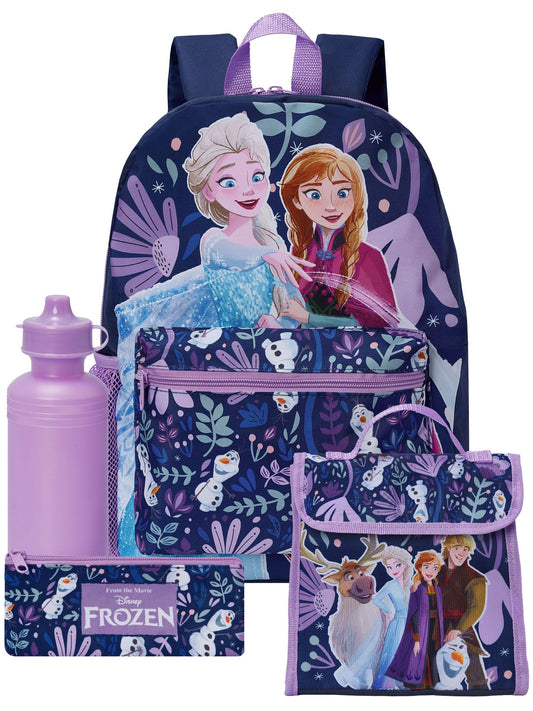 Character Blue Disney Frozen Backpack, Lunchbag, Water Bottle And Pencil Case Set 4 Piece image 1