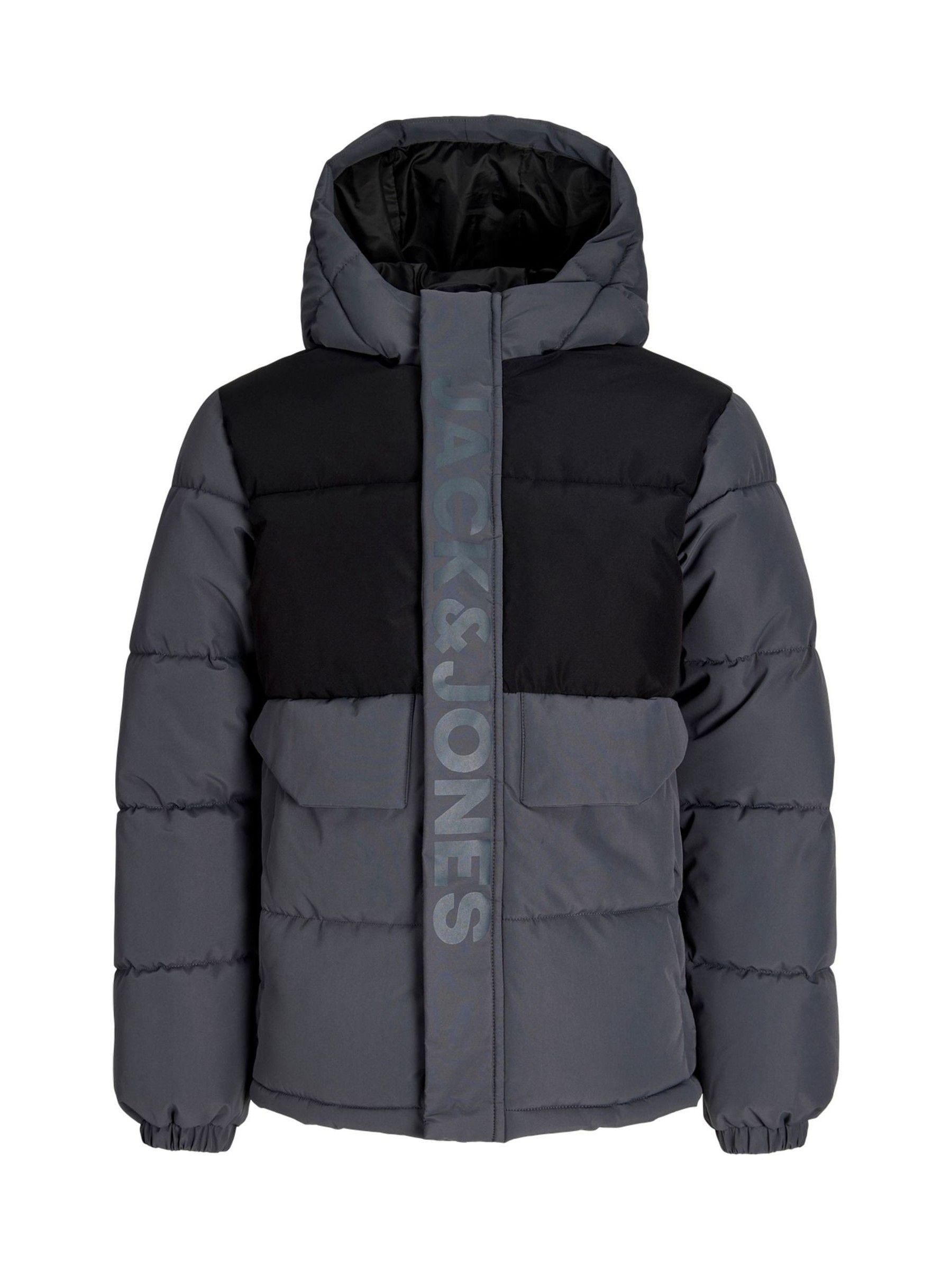 Dsiney Kidz - JACK & JONES JUNIOR Grey Colour Block Puffer Jacket image 1