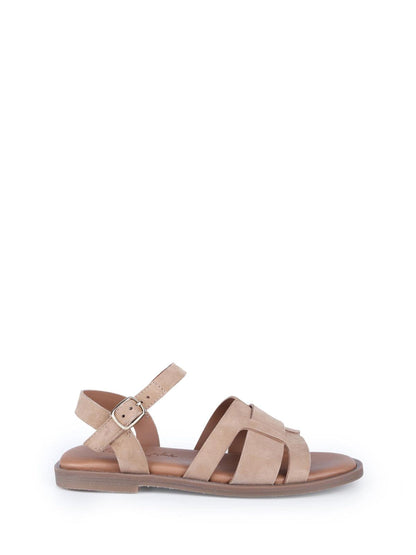 Off The Hook Natural Isabella Leather Slingback Open-Toe Flat Sandals image 2