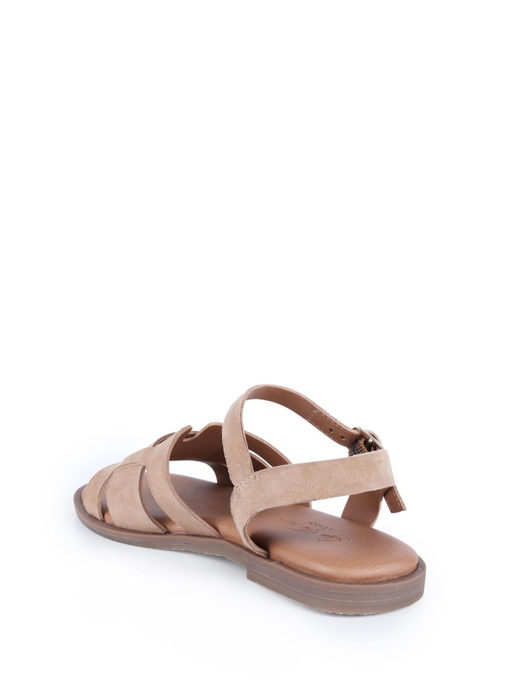 Off The Hook Natural Isabella Leather Slingback Open-Toe Flat Sandals image 3