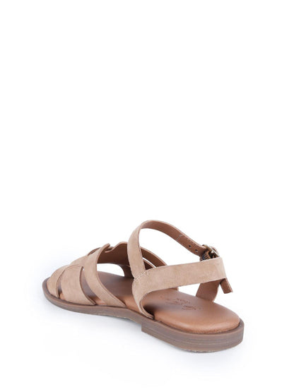 Off The Hook Natural Isabella Leather Slingback Open-Toe Flat Sandals image 3