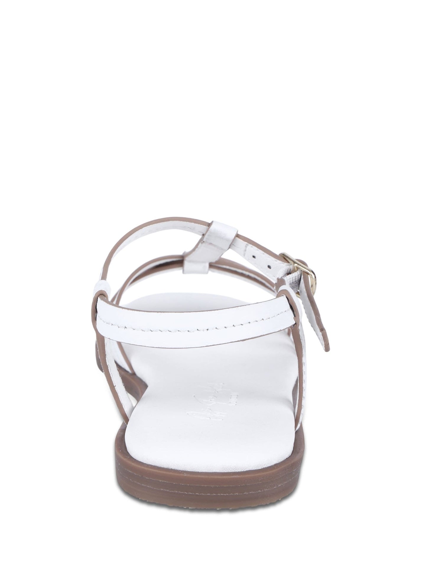 Off The Hook White Auora Strappy Flat Leather Sandals image 5