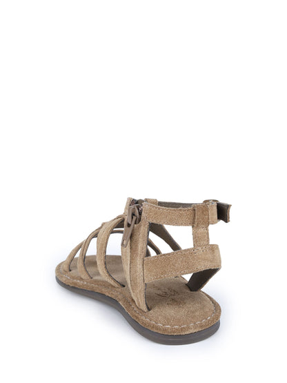 Off The Hook Brown Gabriella Strappy Flat Leather Sandals image 3