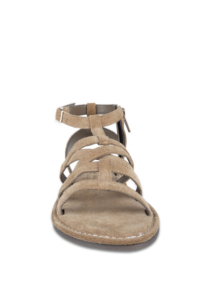 Off The Hook Brown Gabriella Strappy Flat Leather Sandals image 4