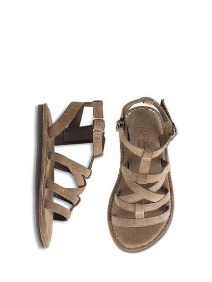 Off The Hook Brown Gabriella Strappy Flat Leather Sandals image 6