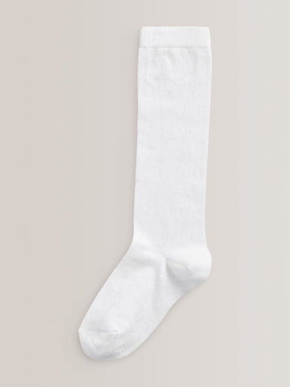 White Heart 3 Pack Cotton Rich Knee High Socks image 2