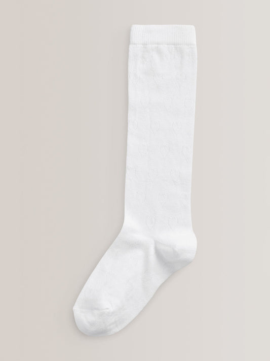 White Heart 3 Pack Cotton Rich Knee High Socks image 2