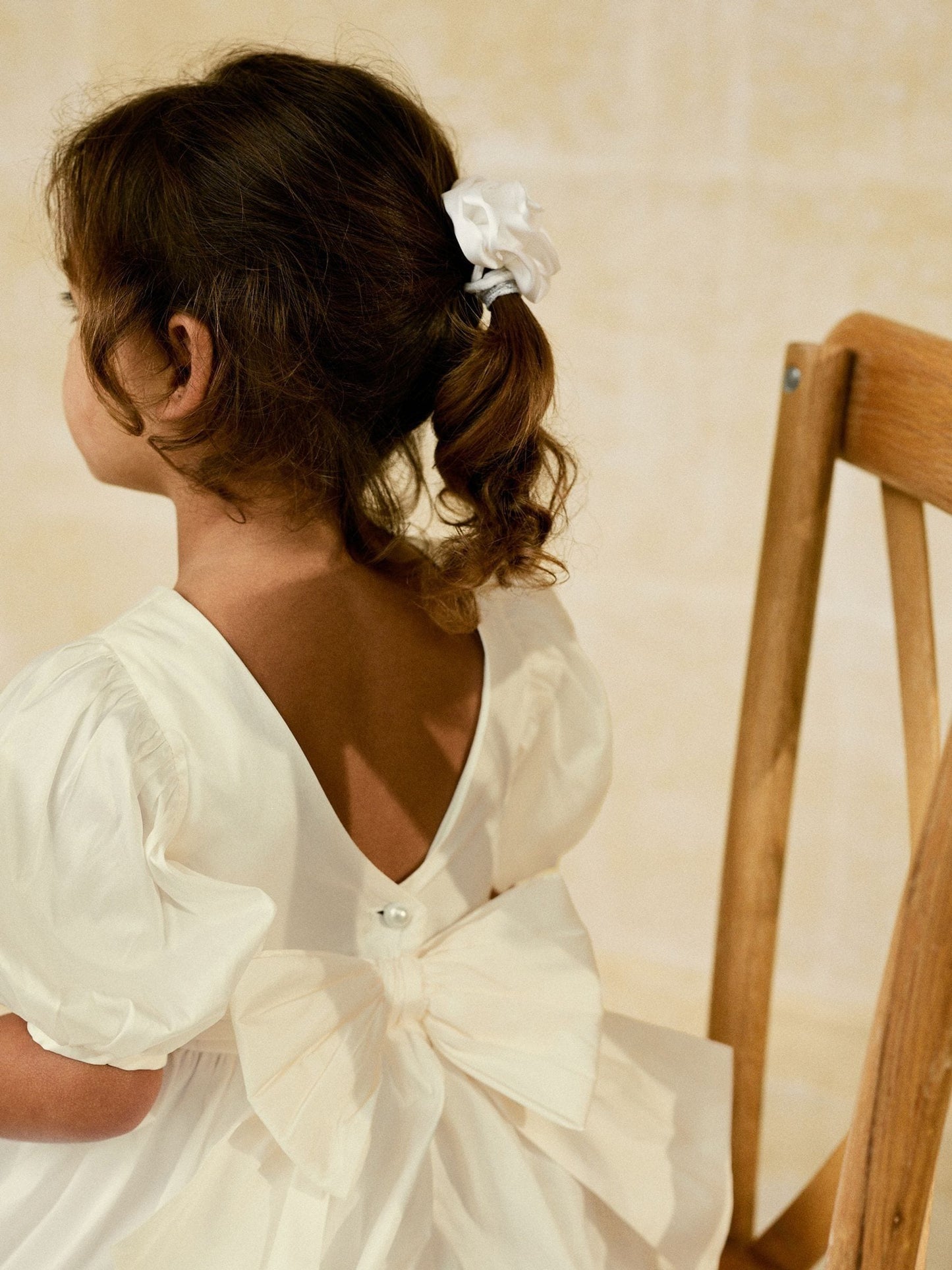 Ivory Flower Girl Taffeta Bow Dress (3mths-8yrs) image 4