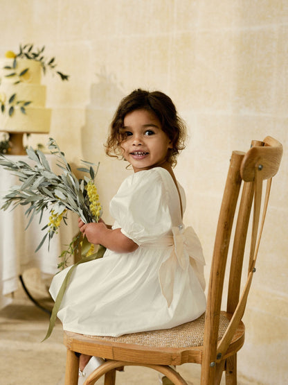 Ivory Flower Girl Taffeta Bow Dress (3mths-8yrs) image 7