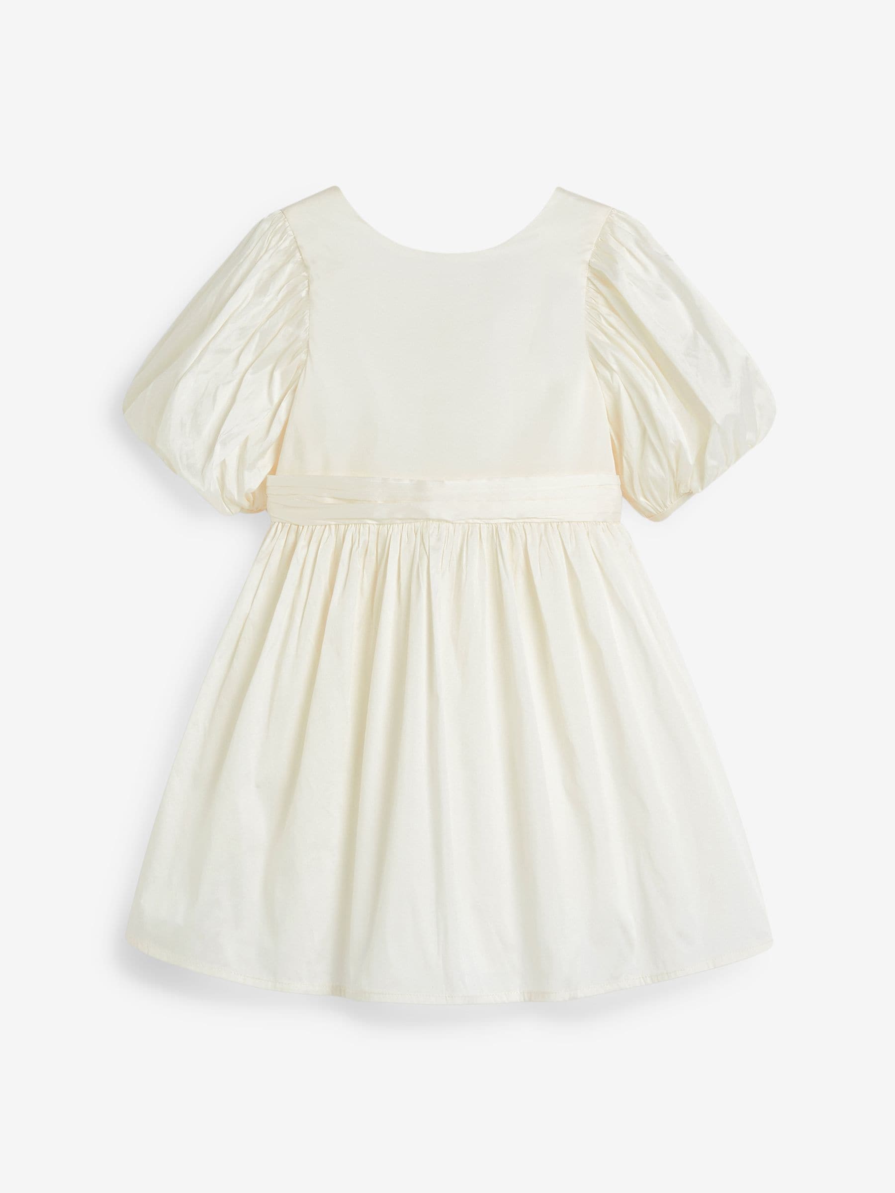Ivory Flower Girl Taffeta Bow Dress (3mths-8yrs) image 8