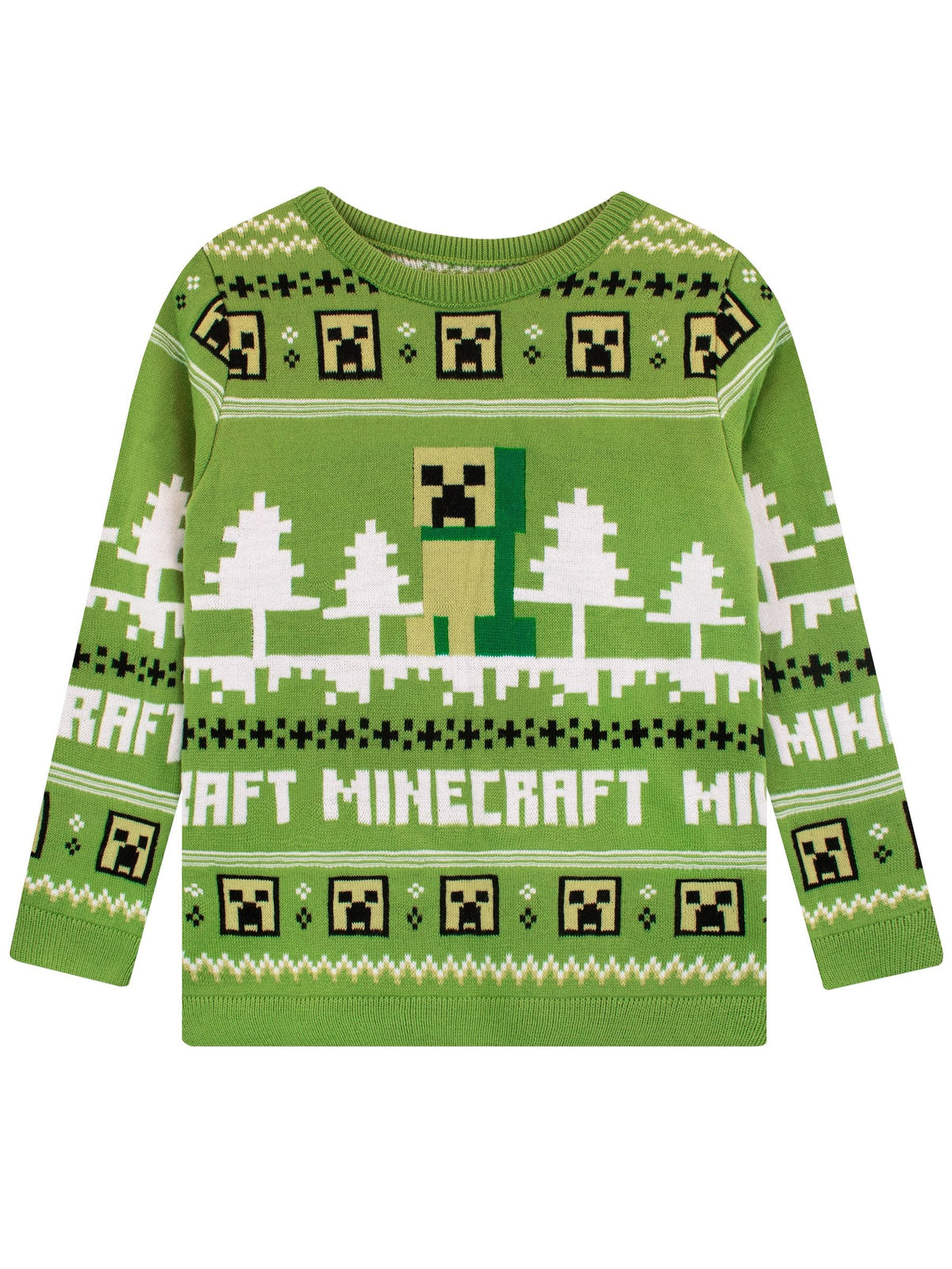Character Green Minecraft Christmas Creepers Jumper - image 1
