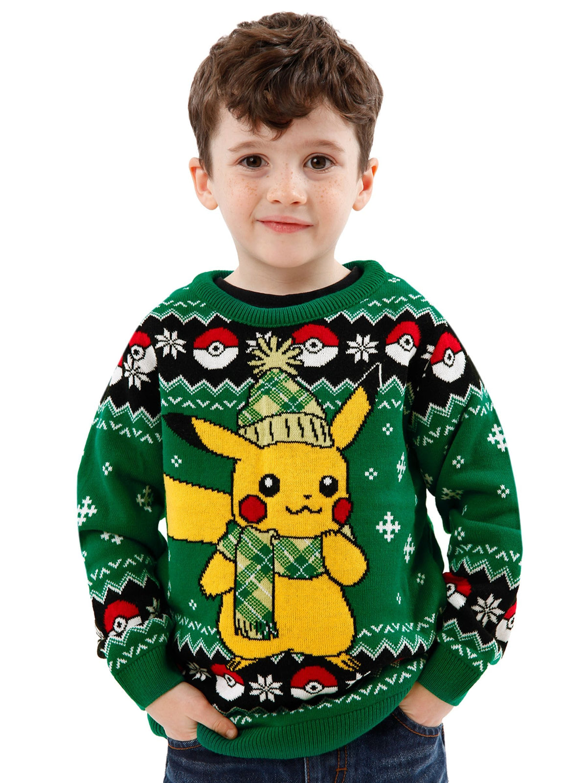 Character Green Pokemon Pikachu Christmas Jumper - image 2