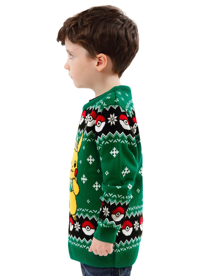 Character Green Pokemon Pikachu Christmas Jumper - image 4