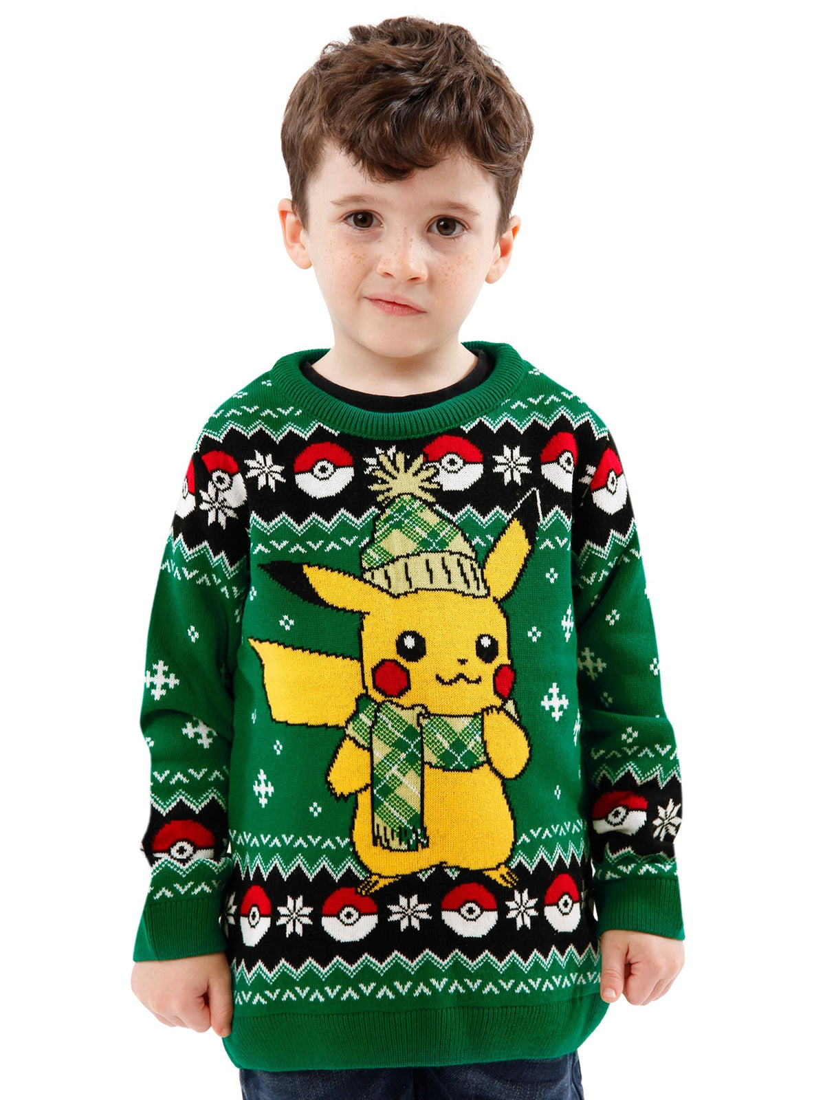 Character Green Pokemon Pikachu Christmas Jumper - image 5
