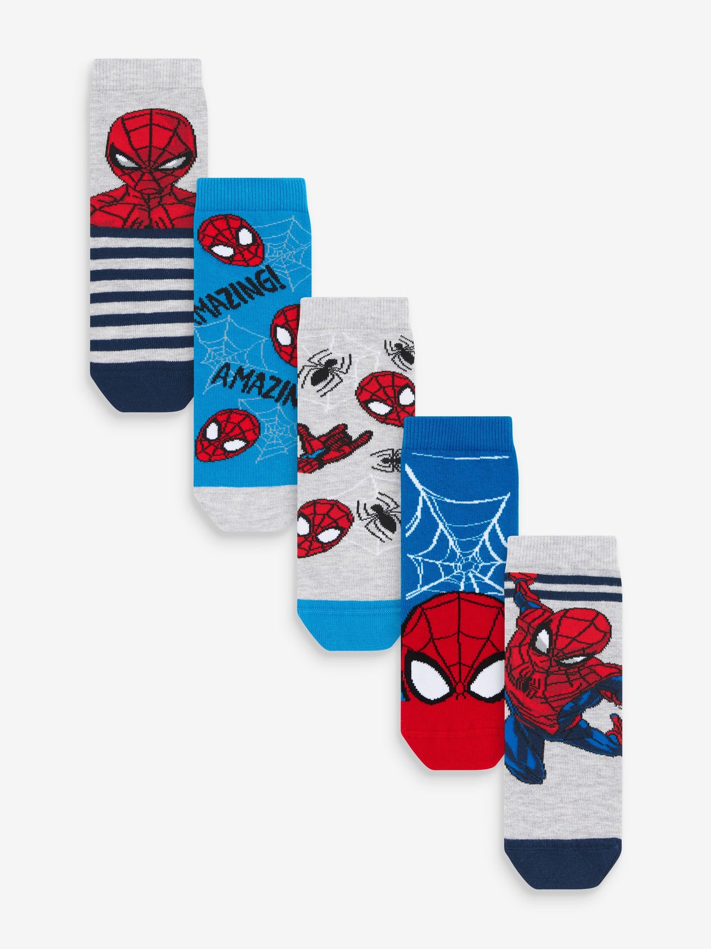 Dsiney Kidz - Spiderman Character Cotton Rich Socks 5 Pack image 1
