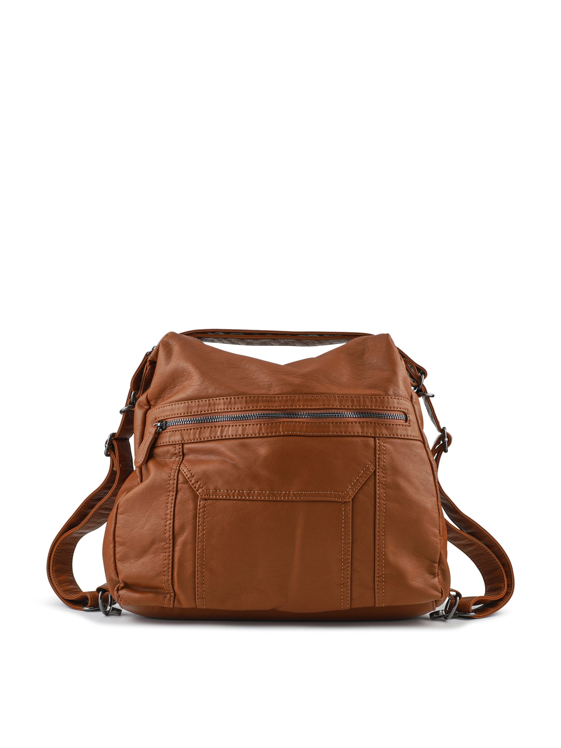 Pavers Brown Convertible Shoulder Bag Backpack image 1