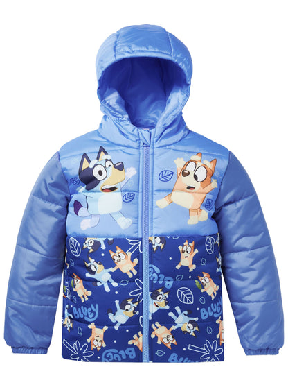 Character Blue Bluey & Bingo Leaves Puffer Jacket - image 1