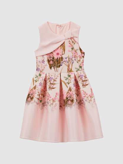 Dsiney Kidz - Reiss Multi Emily Junior Scuba Floral Printed Dress image 2