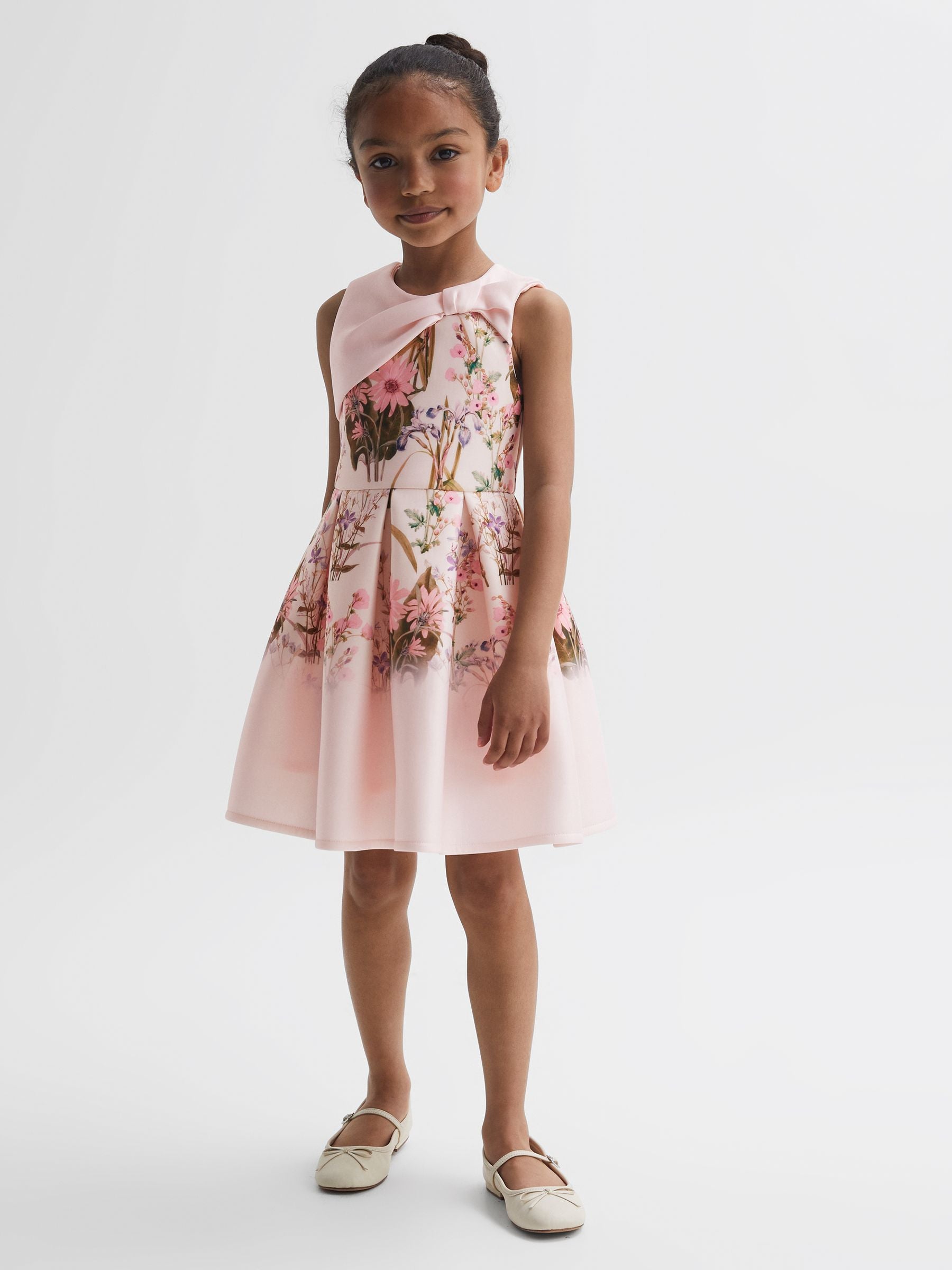 Dsiney Kidz - Reiss Multi Emily Junior Scuba Floral Printed Dress image 3