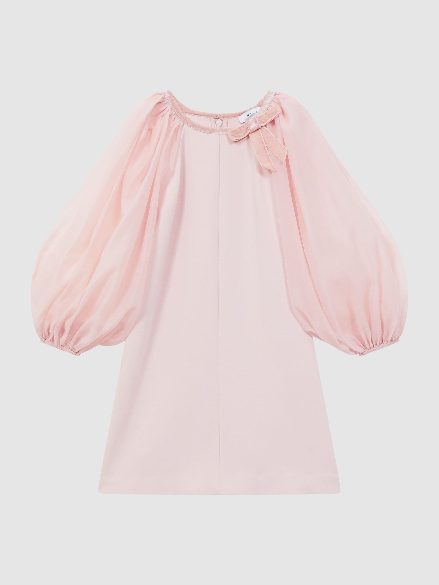 Dsiney Kidz - Reiss Pink Lauren Junior Blouson Sleeve Bow Dress image 2
