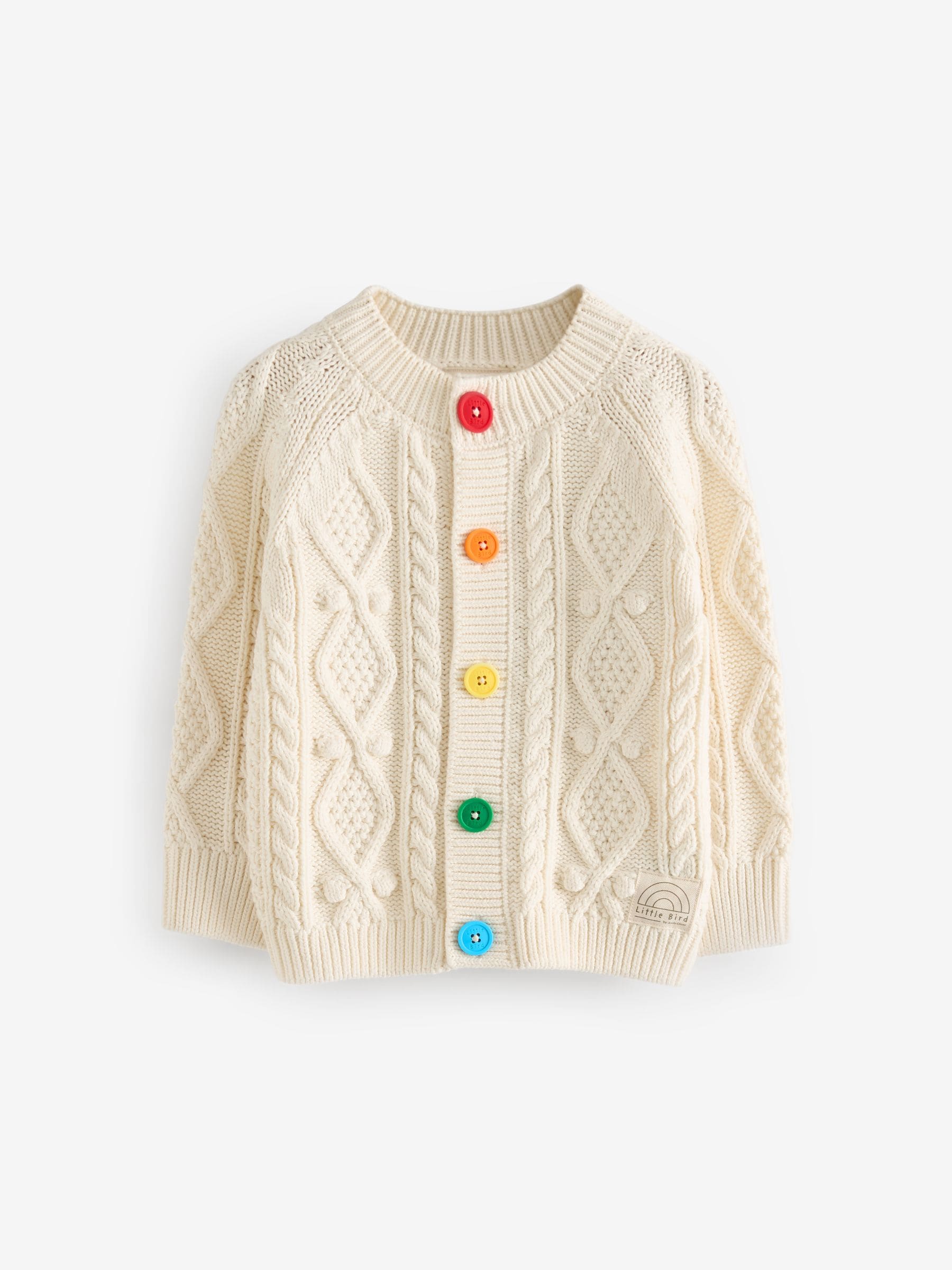 Dsiney Kidz - Little Bird by Jools Oliver Ecru Knitted Cable Cotton Cardigan image 1
