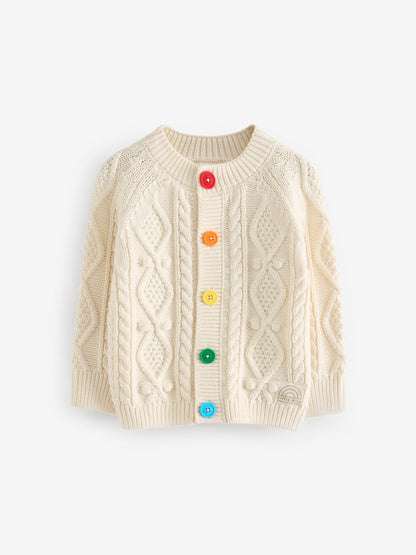 Dsiney Kidz - Little Bird by Jools Oliver Ecru Knitted Cable Cotton Cardigan image 1