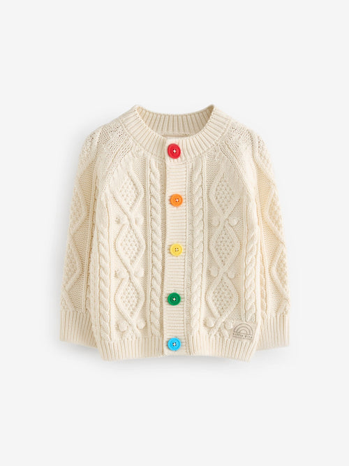 Dsiney Kidz - Little Bird by Jools Oliver Ecru Knitted Cable Cotton Cardigan image 1