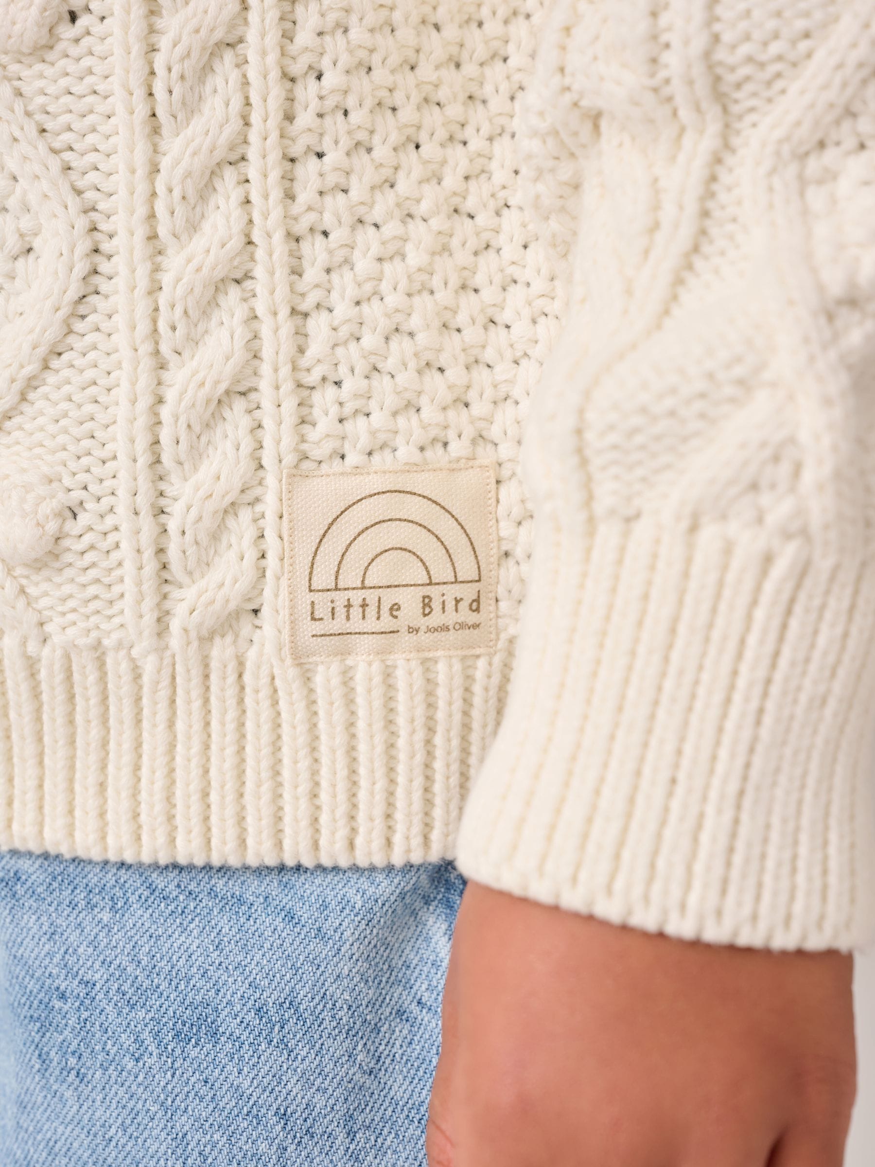 Dsiney Kidz - Little Bird by Jools Oliver Ecru Knitted Cable Cotton Cardigan image 4