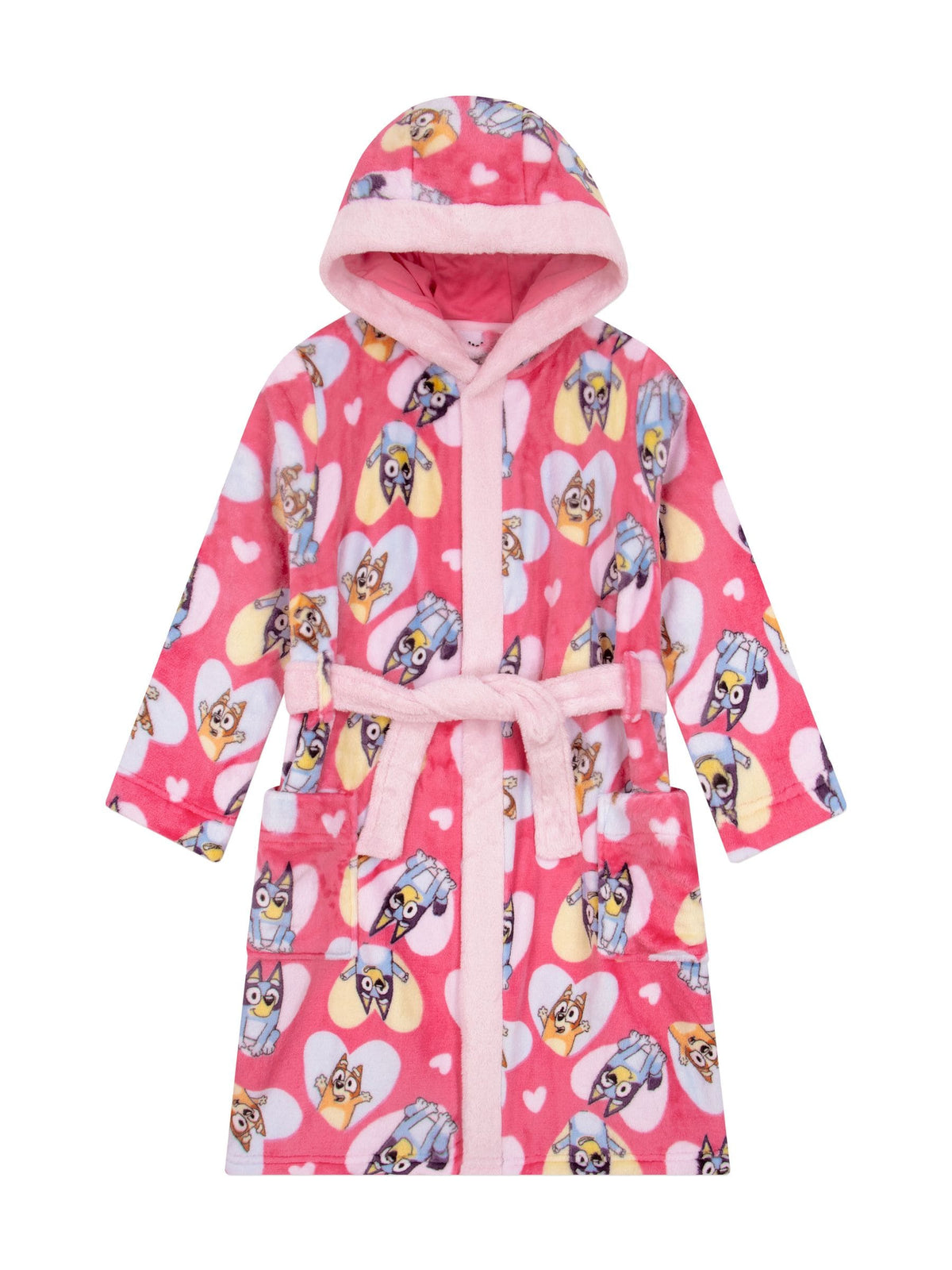 Character Pink Bluey And Bingo Hearts Dressing Gown - image 1
