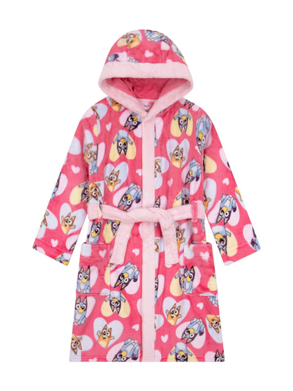 Character Pink Bluey And Bingo Hearts Dressing Gown - image 1