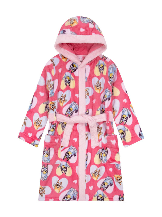 Character Pink Bluey And Bingo Hearts Dressing Gown - image 1