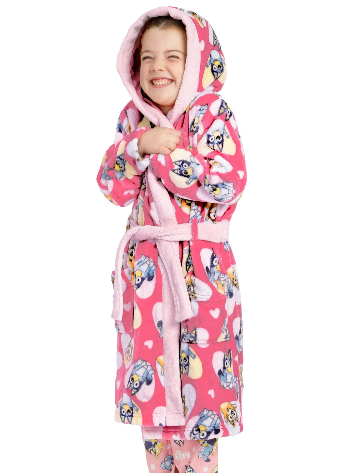 Character Pink Bluey And Bingo Hearts Dressing Gown - image 6