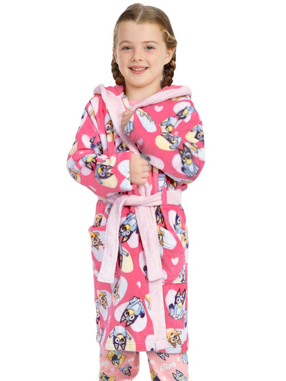 Character Pink Bluey And Bingo Hearts Dressing Gown - image 7