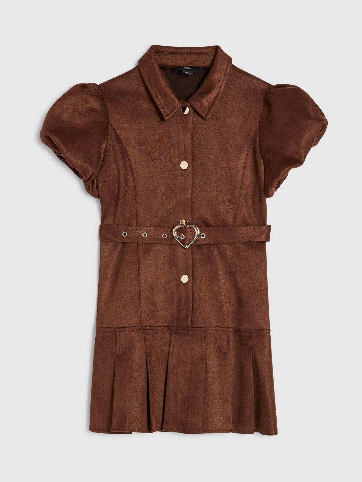 River Island Brown Belted Suedette Shirt Dress - image 1