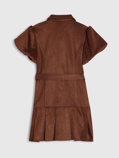 River Island Brown Belted Suedette Shirt Dress - image 2