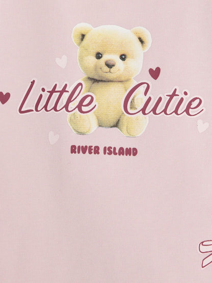 River Island Pink Bow Top & Leopard Leggings Set - image 4