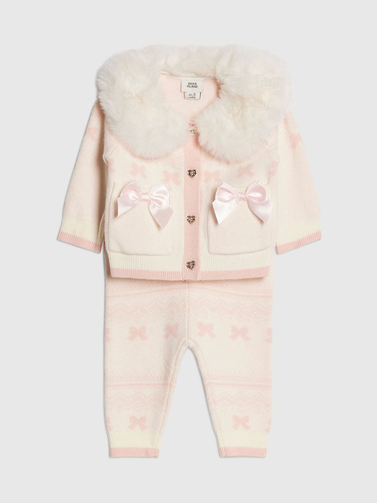 River Island Cream Fairisle Cardigan & Leggings Set - image 3