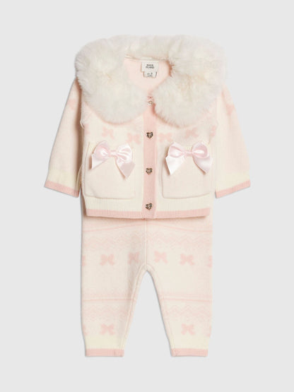 River Island Cream Fairisle Cardigan & Leggings Set - image 3