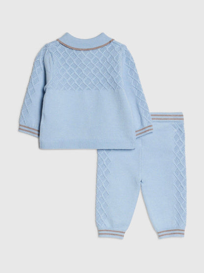 River Island Blue Knitted Polo Top  & Leggings Set - image 2
