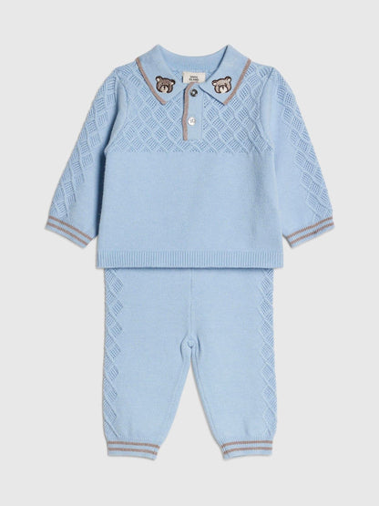 River Island Blue Knitted Polo Top  & Leggings Set - image 3