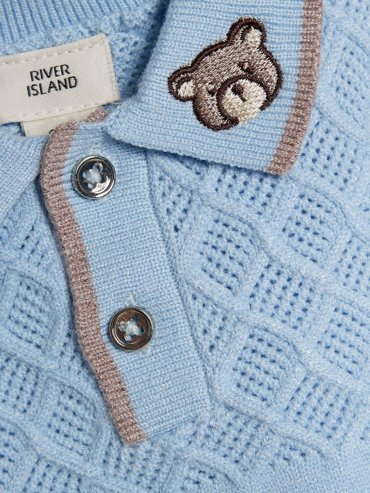 River Island Blue Knitted Polo Top  & Leggings Set - image 5