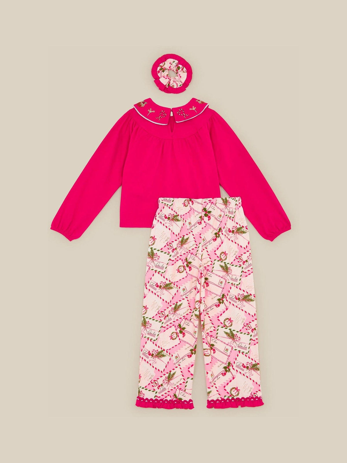 Monsoon Red Christmas Letter Long Pyjamas & Hair Scrunchie Set - image 2