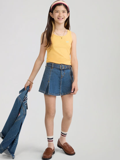 Dsiney Kidz - Levi's® Blue Pleated Skort with Belt image 3