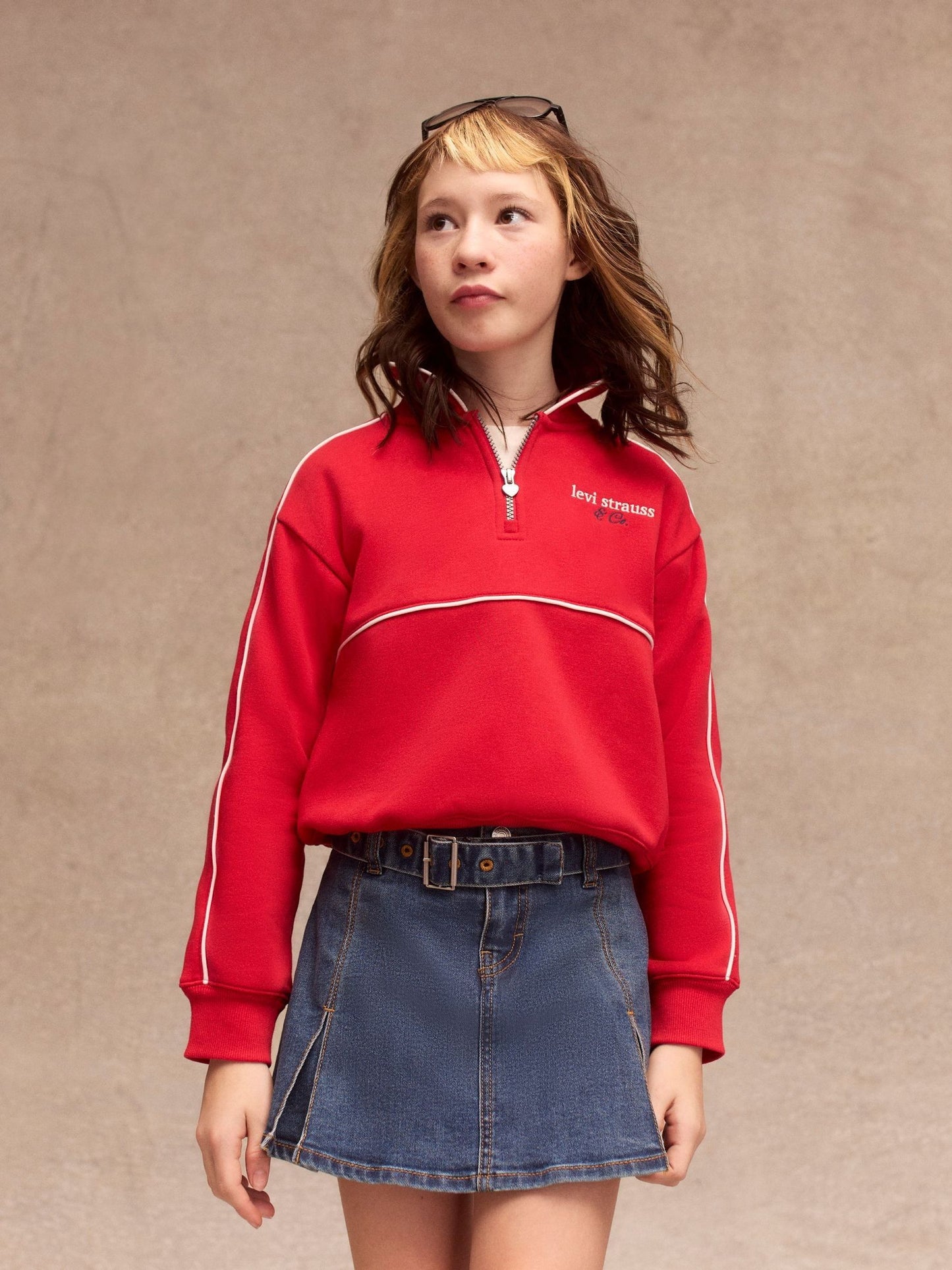 Dsiney Kidz - Levi's® Blue Pleated Skort with Belt image 4