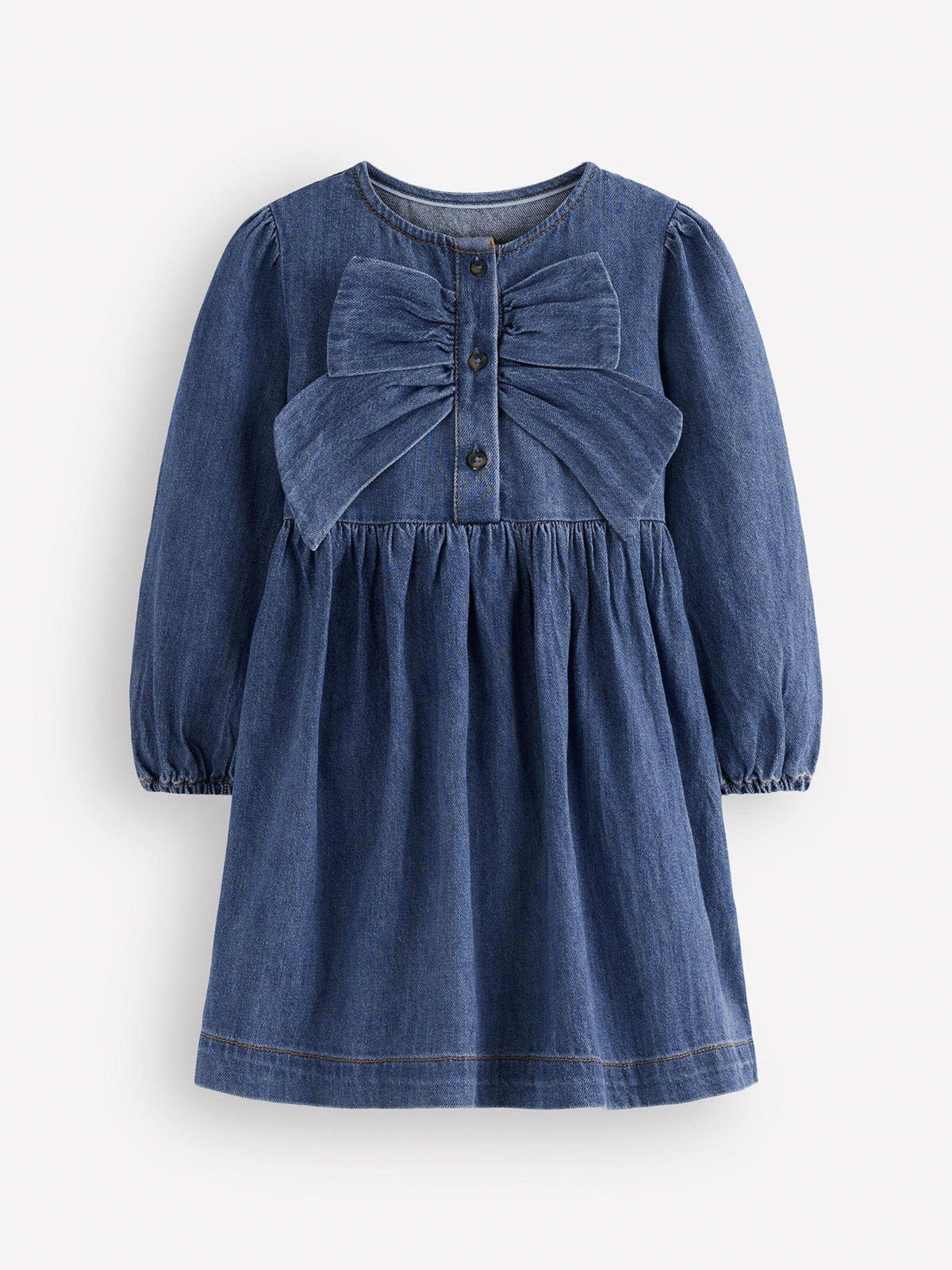 Dsiney Kidz - Boden Blue Noah Button-Through Bow Dress G5656 image 1